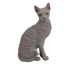 Wooden Pet Urn with Sitting Blue Cornish Rex Figurine & 4x6 Inches Photo Holder
