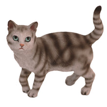 Wooden Pet Urn with Standing Tabby and Silver Shorthair Cat Figurine & 4x6 Inches Photo Holder