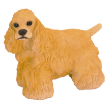 Wooden Pet Urn with Standing Blond Cocker Spaniel Figurine & 4x6 Inches Photo Holder