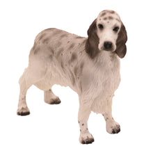 Wooden Pet Urn with Standing Blue Belton English Setter Figurine & 4x6 Inches Photo Holder