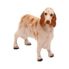 Wooden Pet Urn with Standing Orange Belton English Setter Figurine & 3.5x5 Inches Photo Holder