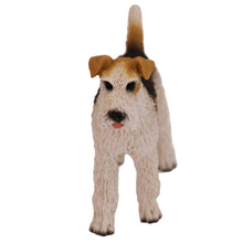 Wooden Pet Urn with Standing Wire Haired Fox Terrier Figurine & 4x6 Inches Photo Holder
