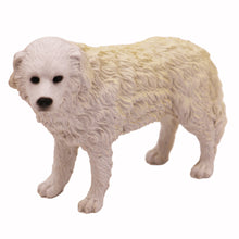 Wooden Pet Urn with Standing Great Pyrenees Figurine & 3.5x5 Inches Photo Holder