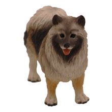 Wooden Pet Urn with Standing Keeshond Figurine & 4x6 Inches Photo Holder