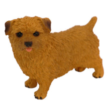 Wooden Pet Urn with Standing Norfolk Terrier Figurine & 4x6 Inches Photo Holder