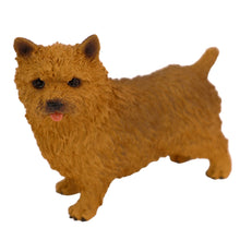 Wooden Pet Urn with Standing Norwich Terrier Ears-Up Figurine & 4x6 Inches Photo Holder