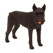 Wooden Pet Urn with Standing Black Giant Schnauzer Figurine & 4x6 Inches Photo Holder