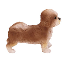 Wooden Pet Urn with Standing Puppycut Tan Shih Tzu Figurine & 4x6 Inches Photo Holder