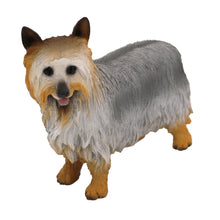 Wooden Pet Urn with Standing Silky Terrier Figurine & 4x6 Inches Photo Holder