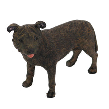 Wooden Pet Urn with Standing Staffordshire Bull Terrier Figurine & 4x6 Inches Photo Holder