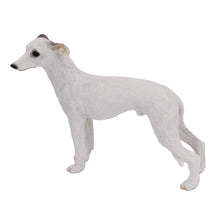 Wooden Pet Urn with Standing White Whippet Figurine & 4x6 Inches Photo Holder