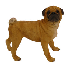 Wooden Pet Urn with Standing Fawn Pug Figurine & 4x6 Inches Photo Holder