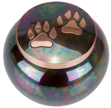 Raku Paw Print Jar Pet Cremation Urn