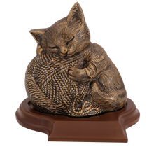 Precious Kitty Pet Cremation Urn Gold No Plate With Base