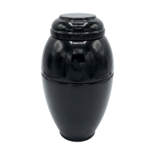 Black Resin Vase Pet Cremation Urn No Base No Plate