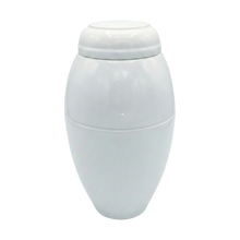White Resin Vase Pet Cremation Urn No Base No Plate