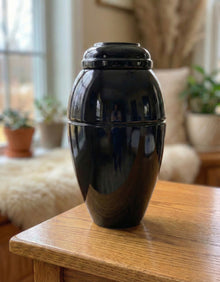 Black Resin Vase Pet Cremation Urn 