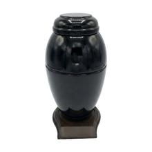 Black Resin Vase Pet Cremation Urn With Base No Plate