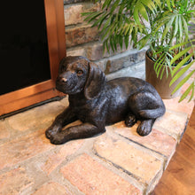 Bronze Beagle Lying ShadowCast Figurine Large Pet Urn 