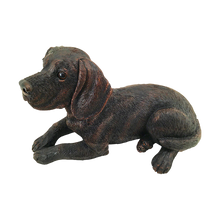 Bronze Beagle Lying ShadowCast Figurine Large Pet Urn