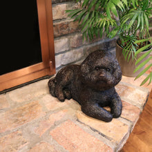 Bronze Bichon Frise Lying ShadowCast Figurine Extra Large Pet Urn