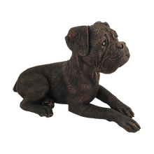 Bronze Boxer Lying with Ears Down ShadowCast Figurine Large Pet Urn