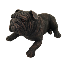 Bronze Bulldog Lying ShadowCast Figurine Large Pet Urn