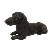 Bronze Dachshund Lying ShadowCast Figurine Large Pet Urn