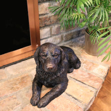 Bronz Golden Retriever Lying ShadowCast Figurine Extra Large Pet Urn