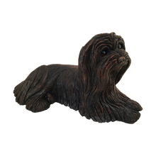 Bronze Long Hair Maltese Lying ShadowCast Figurine Extra Large Pet Urn