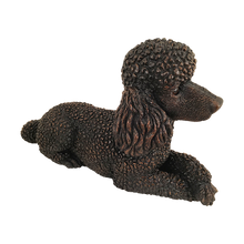 Bronze Curly Coat Poodle Lying ShadowCast Figurine Extra Large Pet Urn