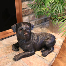 Bronze Rottweiler Lying ShadowCast Figurine Extra Large Pet Urn