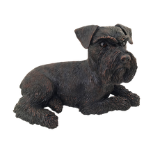 Bronze Schnauzer Lying with Ears Down ShadowCast Figurine Extra Large Pet Urn