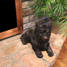 Bronze Long Hair West Highland Terrier Lying ShadowCast Figurine Extra Large Pet Urn