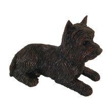 Bronze Long Hair West Highland Terrier Lying ShadowCast Figurine Extra Large Pet Urn