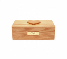 Simply Walnut & Simply Oak Pet Cremation Urn with Adornment Heart With Plate