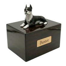 Simply Series Boston Terrier, Lying Down Figurine Pet Cremation Urn Walnut 