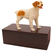 Simply Series Brown Brittany, Standing Figurine Pet Cremation Urn - Walnut No Plate