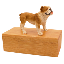 Simply Series Bulldog, Standing Figurine Pet Cremation Urn Oak No Plate