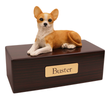 Simply Series Chihuahua, Lying Down Figurine Pet Cremation Urn - Walnut