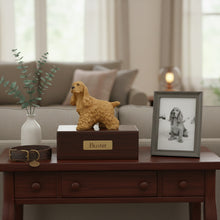 Simply Series Buff Cocker Spaniel, Standing Figurine Pet Cremation Urn - Lifestyle