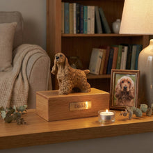 Simply Series Buff Cocker Spaniel, Standing Figurine Pet Cremation Urn - Lifestyle