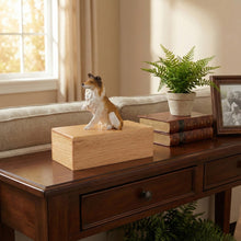 Simply Series Collie, Paw Up Figurine Pet Cremation Urn - Oak No Plate