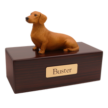 Simply Series Red Brown Dachshund, Sitting Figurine Pet Cremation Urn