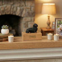 Simply Series Black Longhaired Dachshund, Sitting Figurine Pet Cremation Urn