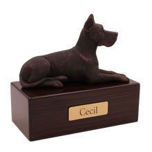 Simply Series Bronze Great Dane, Lying Down Figurine Pet Cremation Urn