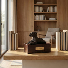 Simply Series Bronze Schnauzer with Ears Down, Resting Figurine Pet Cremation Urn