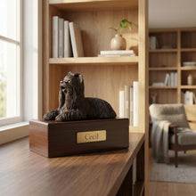 Simply Series Bronze Yorkshire Terrier with Bow, Lying Down Figurine Pet Cremation Urn