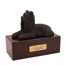 Simply Series Bronze Yorkshire Terrier with Bow, Lying Down Figurine Pet Cremation Urn