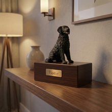 Simply Series Black Longhaired Labrador, Sitting Figurine Pet Cremation Urn